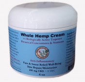 Hemp Plant Cream Anti-Inflammatory Skin Repair/Moisturizer labeled jar